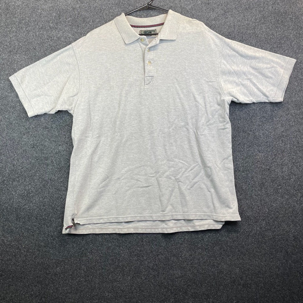 Croft & Barrow Solid Pique Knit Polo Shirt Men's XL Gray